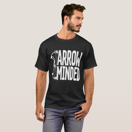 Funny Bow Hunter  Archery Fan  Arrow Minded Tシャツ (正面フル)