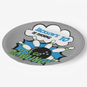 Funny Bowling Birthday Boy ペーパープレート (アングル)