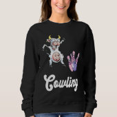 Funny Bowling Bowler Cow Strike Bowling Team Bowli スウェットシャツ (正面)