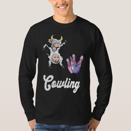 Funny Bowling Bowler Cow Strike Bowling Team Bowli Tシャツ (正面)