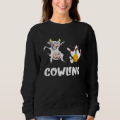 Funny Bowling Bowling Cow Strike Bowler Bowling Pi スウェットシャツ (正面)