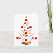 Funny Bowling Christmas Tree Lights Xmas For Men W カード (正面)