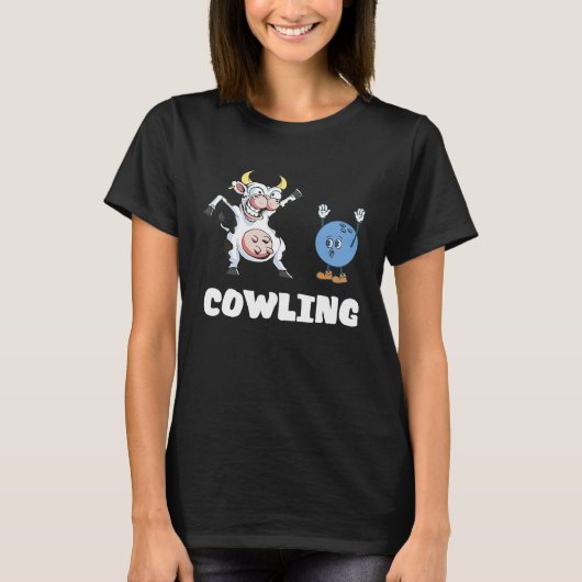 Funny Bowling Cow Bowling Ball Bowler Strike Bowli Tシャツ (正面)