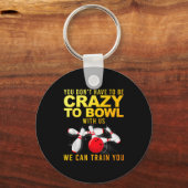 Funny Bowling Design For Men Women Kids Bowler Bow キーホルダー (正面)