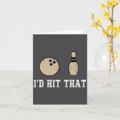 Funny Bowling Gift Id Hit That Quote Men Women  カード (黄色い花)