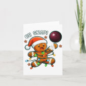 Funny Bowling Gingerbread Cookie Lights Oh Snap Gi カード (正面)