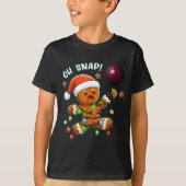 Funny Bowling Gingerbread Cookie Lights Oh Snap Gi Tシャツ (正面)