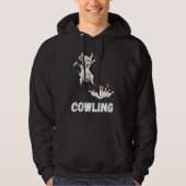 Funny Bowling Strike Bowling Pin Cow Bowler Bowlin パーカ (正面)