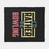 Funny Bowling word art  フリースブランケット (正面(横))