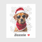 Funny Boxer Dog Christmas Lights Xmas Outfit Pajam シール (シート)