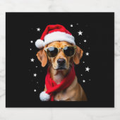 Funny Boxer Dog Christmas Lights Xmas Outfit Pajam スパークリングワインラベル (シングルラベル)