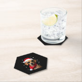 Funny Boxer Dog Christmas Lights Xmas Outfit Pajam ペーパーコースター (インサイチュ)