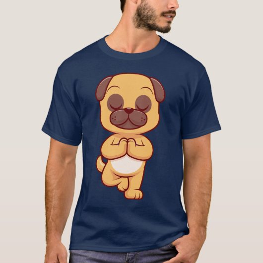 Funny Boxer Dog Yoga Pose Pet Humor Yoga LoverGift Tシャツ (正面)