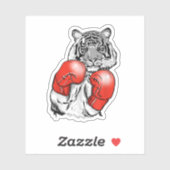 Funny Boxing Tiger With Red Gloves. Perfect design シール (シート)