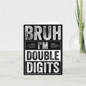 Funny Boy 10th Birthday Bruh I'm Double Digits 10  カード (正面)