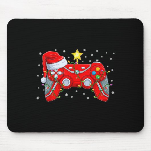 Funny Boys Christmas Shirts Video Game Santa Hat G マウスパッド (正面)