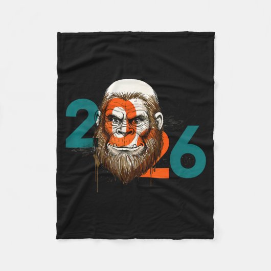 Funny Boys Nye Outfit, Mens Fireworks Bigfoot Happ フリースブランケット (正面)