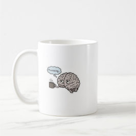 Funny Brain Drinking Coffee Mug - Cute Science & C コーヒーマグカップ