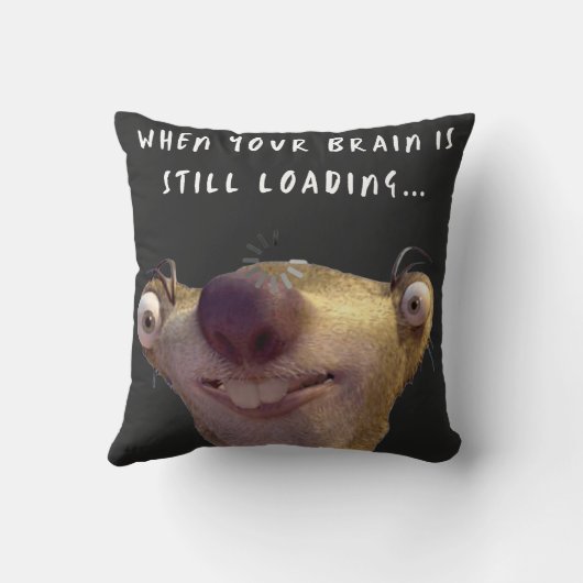 Funny Brain Loading Meme – Relatable Humorous Art クッション (裏面)