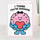 Funny Brain Love Valentine Greeting Card カード (正面)