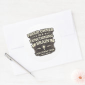 Funny Brain Owner Quote Sarcastic Humor Sticker ラウンドシール (封筒)