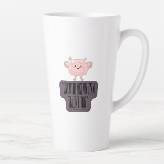Funny Brain Power Apparel for Overthinkers カフェラテマグ (右)