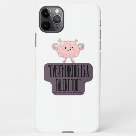 Funny Brain Power Apparel for Overthinkers  iPhoneケース (裏面)
