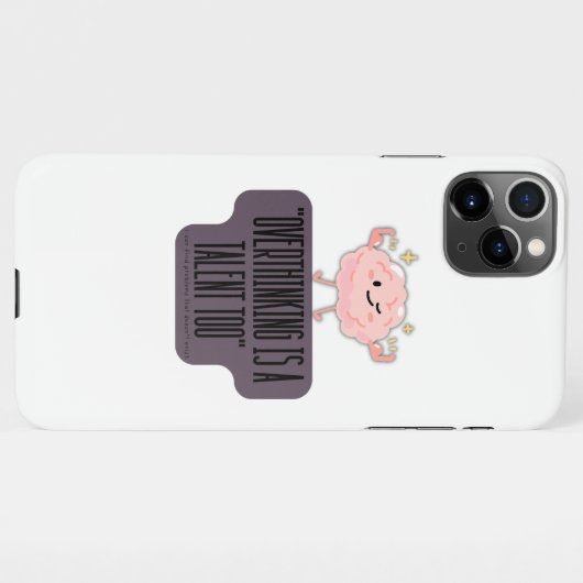 Funny Brain Power Apparel for Overthinkers  iPhoneケース (裏面横)