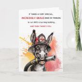 Funny Brave Idiot Firefighter Birthday Card カード (正面)