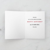 Funny Brave Idiot Firefighter Birthday Card カード (内部)
