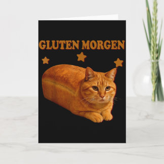 Funny Bread Cat Meme Gluten Morgen Humor Graphic G カード