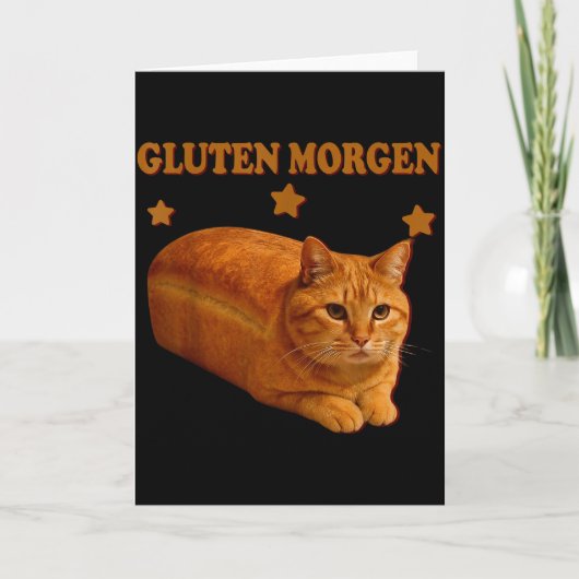 Funny Bread Cat Meme Gluten Morgen Humor Graphic G カード (正面)