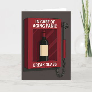 Funny Break Glass in case of fire wine bottle サンキューカード