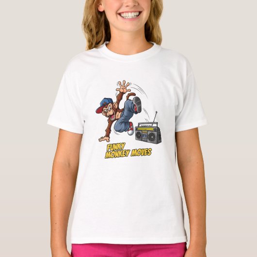 Funny Breakdance Monkey Hip-Hop Dance  Tシャツ (正面)