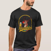 Funny BREWDOLPH Reindeer Christmas Beer Drinker Dr Tシャツ (正面)
