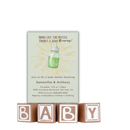 Funny Brewing Baby Shower Invitation 招待状