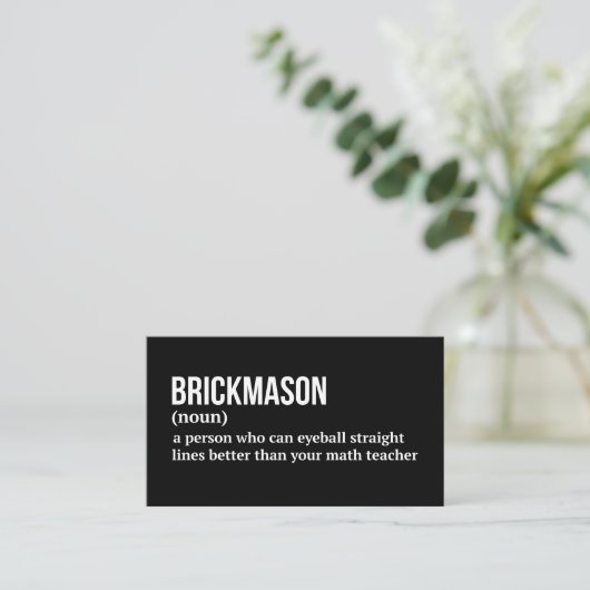Funny Brickmason Definition 名刺 (スタンド正面)