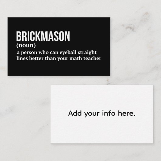 Funny Brickmason Definition 名刺 (正面/裏面)