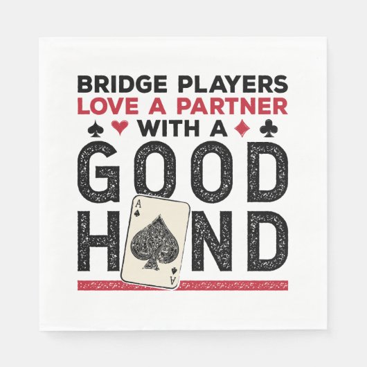 Funny Bridge Player Partner Good Hand スタンダードランチョンナプキン (正面)