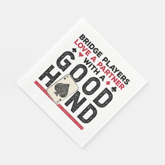 Funny Bridge Player Partner Good Hand スタンダードランチョンナプキン (角)