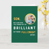 Funny Brilliant Son Green Birthday Card カード (黄色い花)