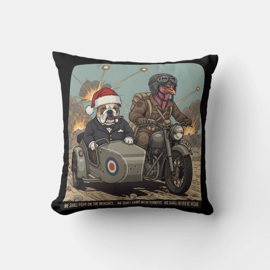 Funny British themed Christmas クッション (正面)