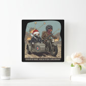 Funny British themed Christmas スクエア壁時計 (ホーム)