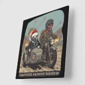 Funny British themed Christmas スクエア壁時計 (傾斜)