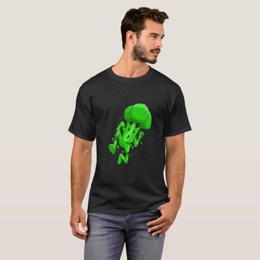 Funny Broccoli Cartoon Tシャツ (正面フル)