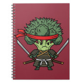 Funny Broccoli Samurai Warrior Japanese Art Illust ノートブック (正面)