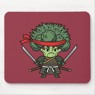 Funny Broccoli Samurai Warrior Japanese Art Illust マウスパッド