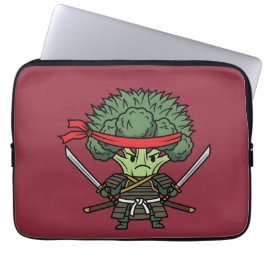 Funny Broccoli Samurai Warrior Japanese Art Illust ラップトップスリーブ