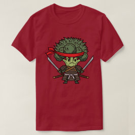 Funny Broccoli Samurai Warrior Japanese Art Illust Tシャツ