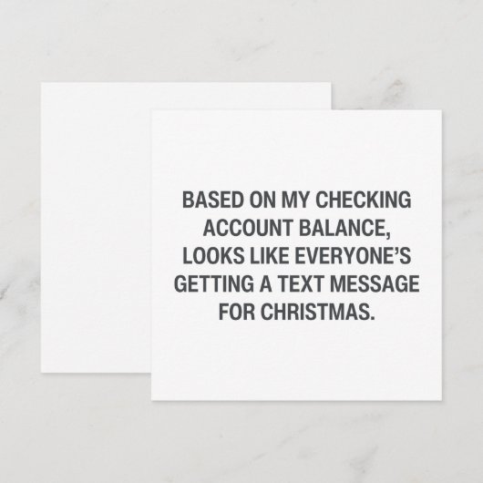Funny Broke Christmas  シーズンカード (正面/裏面)